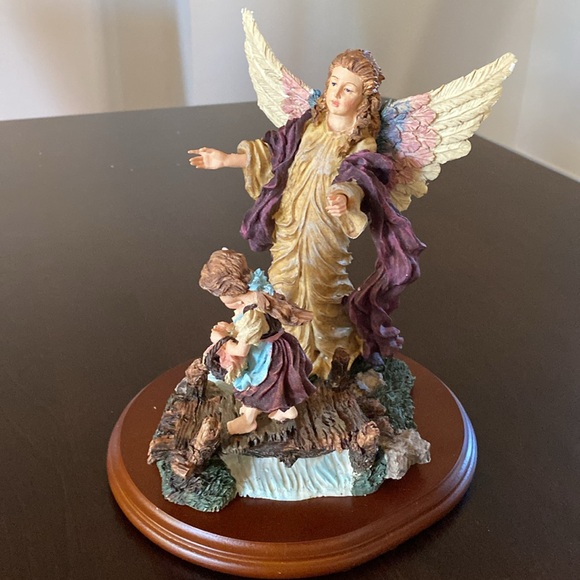 My Guardian Angel Figurine - Angel Watching Over Two Children Crossing a Bridge - Picture 2 of 12